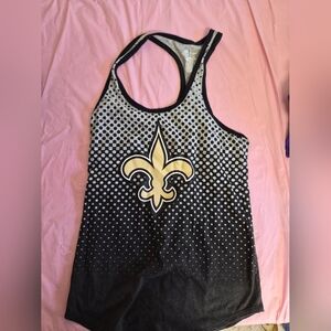 Nike Black and White Tank Top with Gold Fleur-de-lis